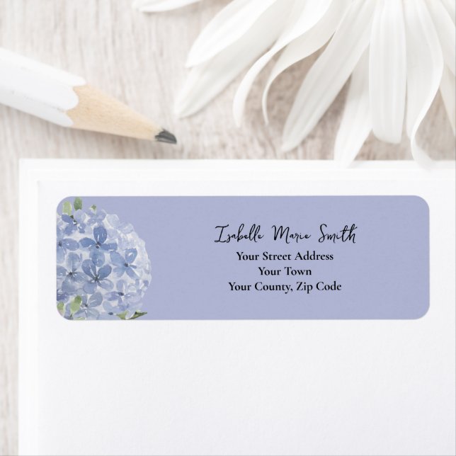 Chic Dusty Blue Hydrangea Fleurs Mariage Inviter (En situation)