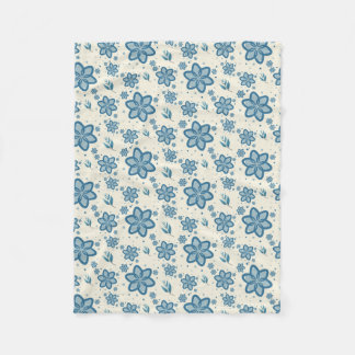 Chic Dusty Blue Jasmine & Botanical Fleece Blanket