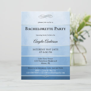 Chic Dusty Blue Striped Bachelorette Invitation