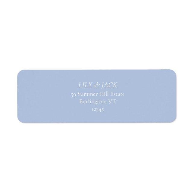 Chic Dusty Blue Wedding Return Address Label (Front)