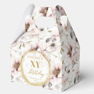 Chic dusty pink boho watercolor birthday favour bo favor box