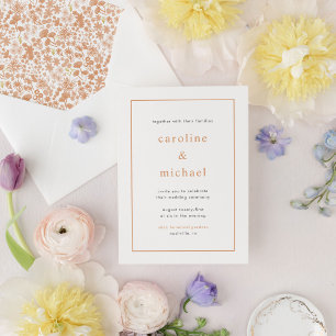Chic Dusty Pink Ditzy Floral Wedding Invitation