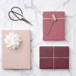 Chic Dusty Pink Eggplant Wine Solid Colour Set of  Wrapping Paper Sheet<br><div class="desc">Beautiful set of three wrapping paper sheets in an elegant combination of solid dusty pink,  eggplant and wine shades.</div>