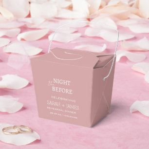Chic Dusty Pink the Night Before Rehearsal Dinner Favor Box