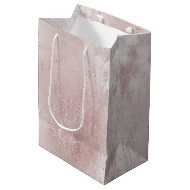 Chic Dusty Rose Blush Pink Wedding  Medium Gift Bag (Front Angled)