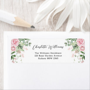 Chic Dusty Rose Floral Rose Garden Adresse de reto