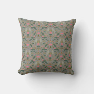 Chic earthy beige Heron Pond Heritage Revival Throw Pillow