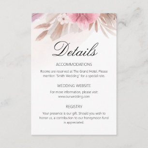 : Chic Earthy Neutral Cream Reception Information Enclosure Card