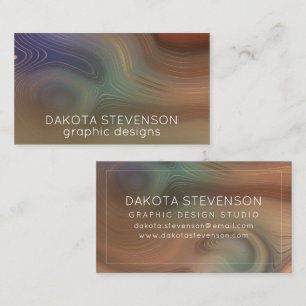 Chic Earthy Strata Natural Copper Stone Agate Business Card