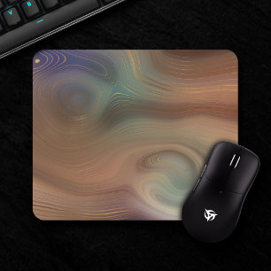 Chic Earthy Strata   Natural Copper Stone Agate Mouse Pad