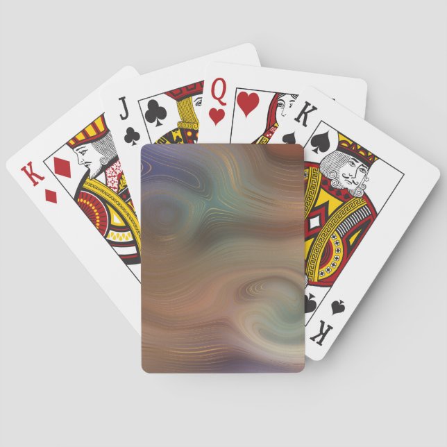 Chic Earthy Strata | Natural Copper Stone Agate Playing Cards (Back)