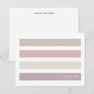 Chic Earthy Stripes Thank You Card