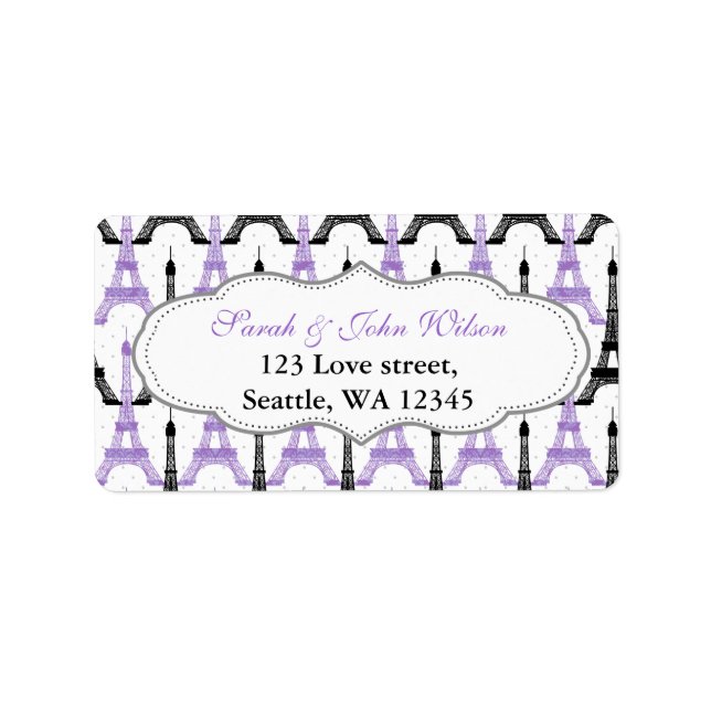 Chic Eiffel Tower address label (Front)