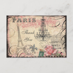 Chic Eiffel Tower & Chandelier Thank You