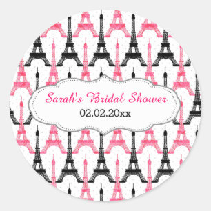 Chic Eiffel tower Pink Personalized stickers