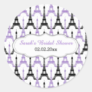 Chic Eiffel tower Purple Personalized stickers