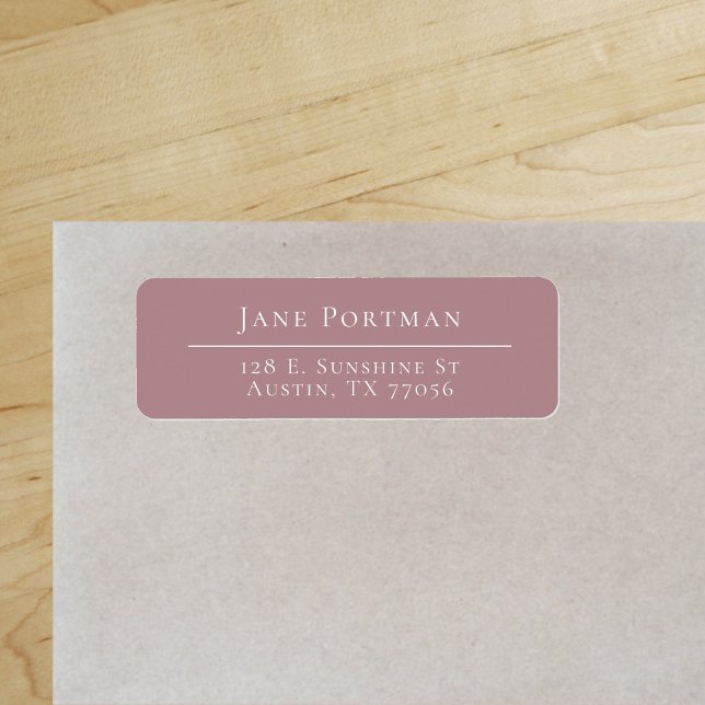 Chic Elegance Dusty Rose Return Address ("Everyday is abundantly beautiful." 
Sincerely Best Wishes from Lucky Design World)