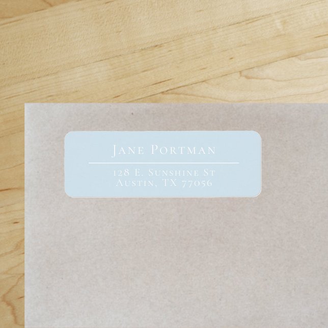 Chic Elegance Light Blue Adresse de retour ("Everyday is abundantly beautiful." 
Sincerely Best Wishes from Lucky Design World)
