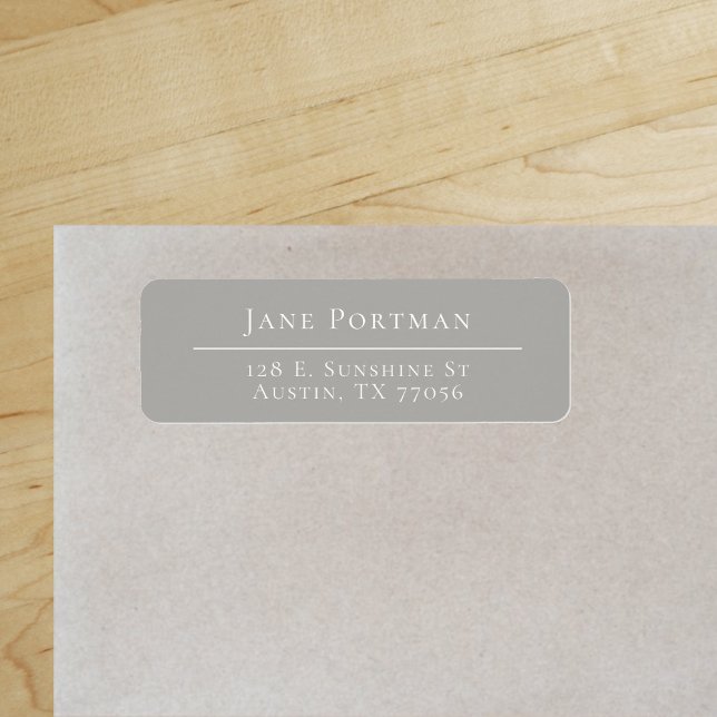 Chic Elegance | Modern | Grey | Return Address ("Everyday is abundantly beautiful." 
Sincerely Best Wishes from Lucky Design World)