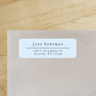 Chic Elegance   Modern Sky Blue   Return Address