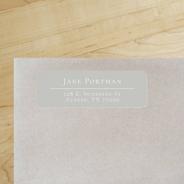 Chic Elegance Warm Light Grey Return Address ("Everyday is abundantly beautiful." 
Sincerely Best Wishes from Lucky Design World)