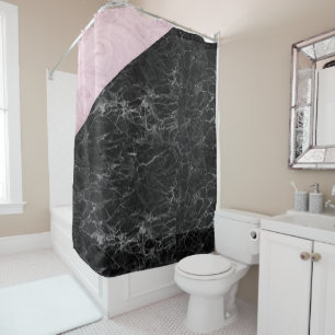 Chic Elegant Black Pink Marble
