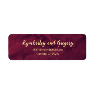 Chic Élégant Burgundy Foncé Aquarelle Accent Doré