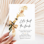 Chic Elegant Champagne Let's Toast Bridal Shower Invitation<br><div class="desc">Elevate your bridal shower with our stunning Chic Elegant Champagne Let's Toast Bridal Shower Invitation. This invitation epitomizes sophistication and charm, inviting guests to join in celebrating the bride-to-be's journey to wedded bliss. With its sleek design featuring champagne glasses and the whimsical "Let's Toast" message, this invitation sets a stylish...</div>