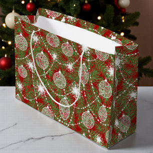 Chic Elegant Christmas Holiday Tree Decorations Large Gift Bag