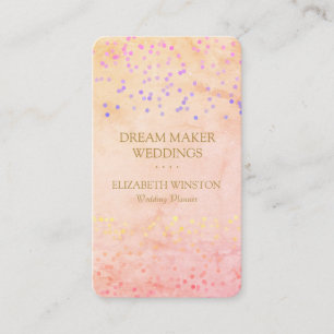 Chic Elegant Confetti Professional Business Card