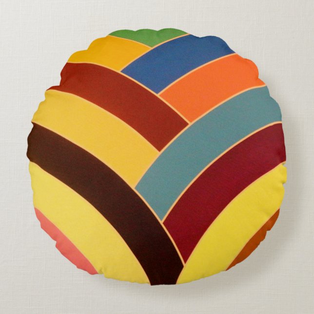 chic elegant contemporary chevron round pillow (Front)