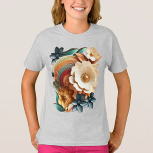 Chic, Elegant Creams & leather flower texture look T-Shirt
