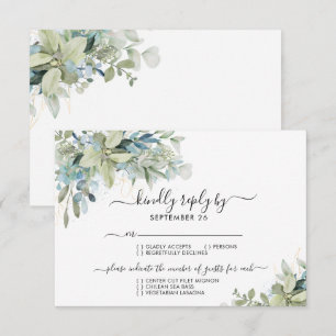 Chic Elegant Eucalyptus Greenery Wedding RSVP