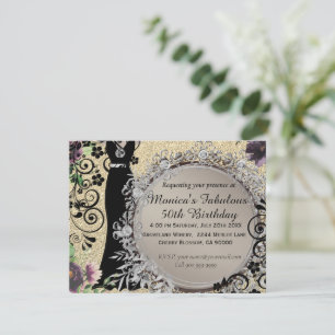 Chic Elegant Fabulous 50th Birthday Announcement