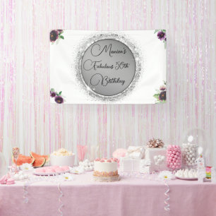 Chic Elegant Fabulous 50th Birthday Customized Banner