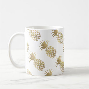 Chic elegant faux gold pineapple coffee time mug