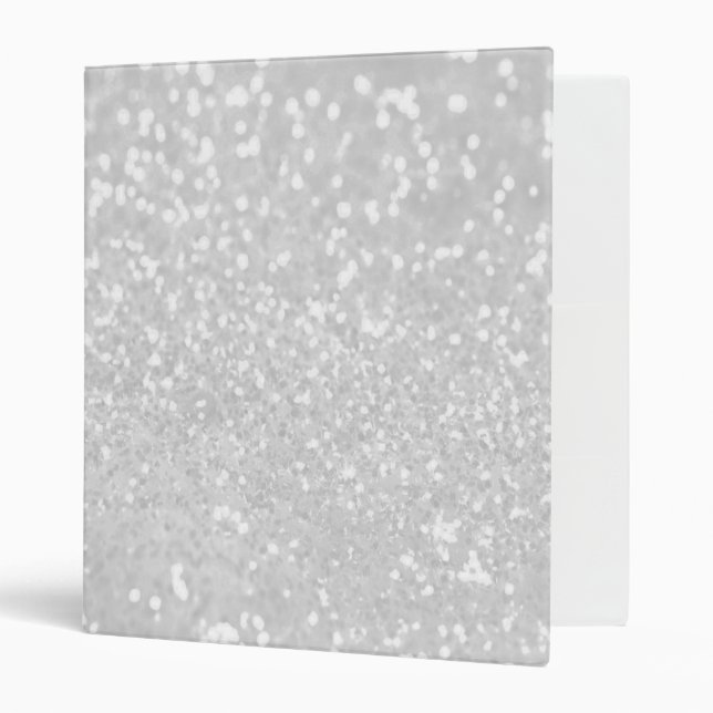 chic elegant glamour White Faux Glitter Binder (Front/Inside)