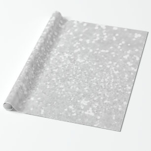 chic elegant glamour White Faux Glitter Wrapping Paper