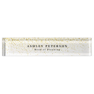 Chic Elegant Glitter Background Nameplate