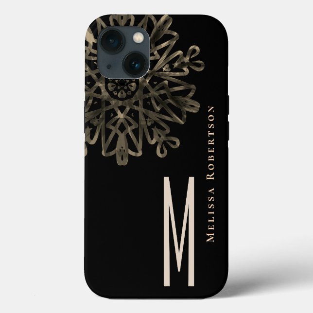 Chic Elegant Gold Ornate Monogrammed Case-Mate iPhone Case (Back)