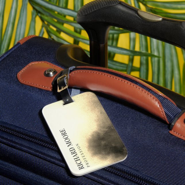 Chic Elegant Golden Abstract Luggage Tag (Front Insitu 1)