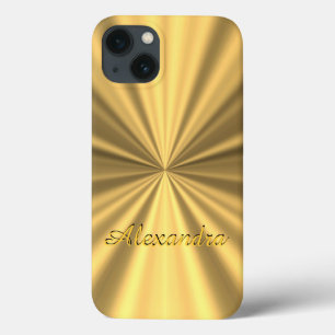 Chic elegant golden personalized faux metallic iPhone 13 case