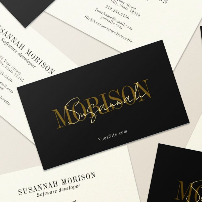 Chic Elegant Luxe Calligraphy Professional Business Card (Creator Uploaded)