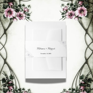 Chic & Elegant Minimalist Modern Floral Wedding Invitation Belly Band