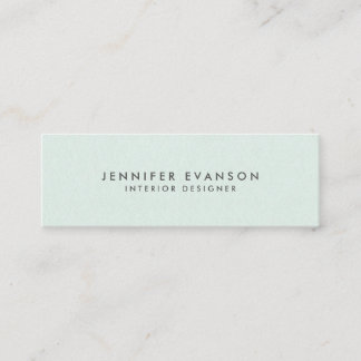 Chic Elegant Mint Green Minimalist Mini Business Card