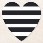 Chic Elegant Modern Black And White Stripes Paper Coaster<br><div class="desc">Girly Chic Elegant Modern Black And White Stripes Heart Shaped Coasters. These Coasters are durable and strong. Save your furniture and add THAT special detail, that makes all the difference to your setting. Classic Chic Elegant Modern Black And White Stripes, goes with traditional, modern, rustic and shabby chic decor so...</div>