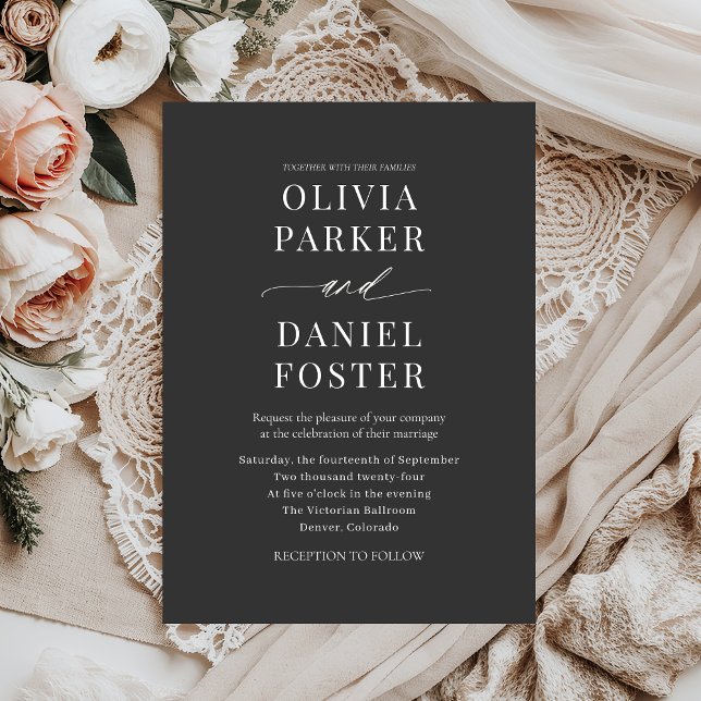 Chic Elegant Modern Minimalist Wedding Invitation (Creator Uploaded)