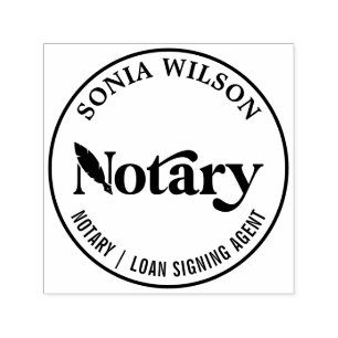 Chic Elegant Modern Notary Public Loan Signing  Self-inking Stamp
