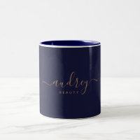 Chic Elegant Navy Blue Gold Script