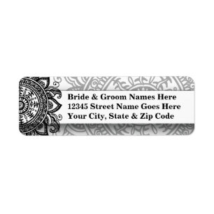 Chic Elegant noir et blanc dentelle Vintage Damask